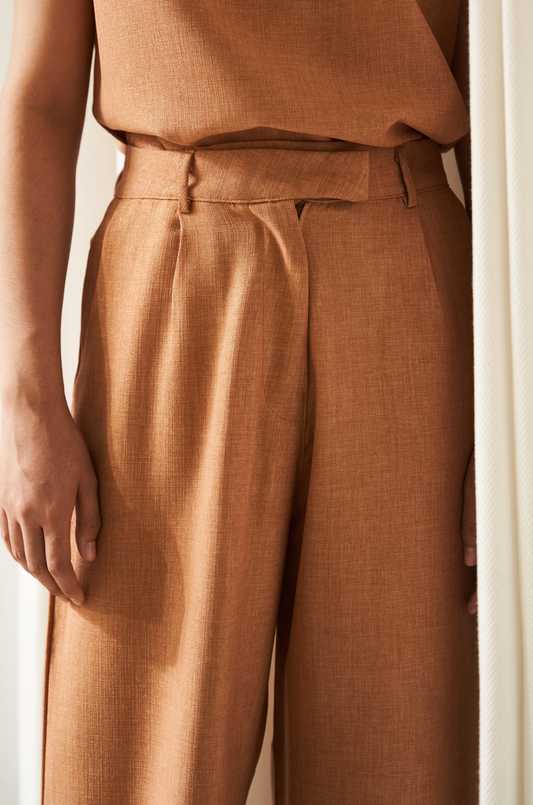 Pantalon rayon ocre