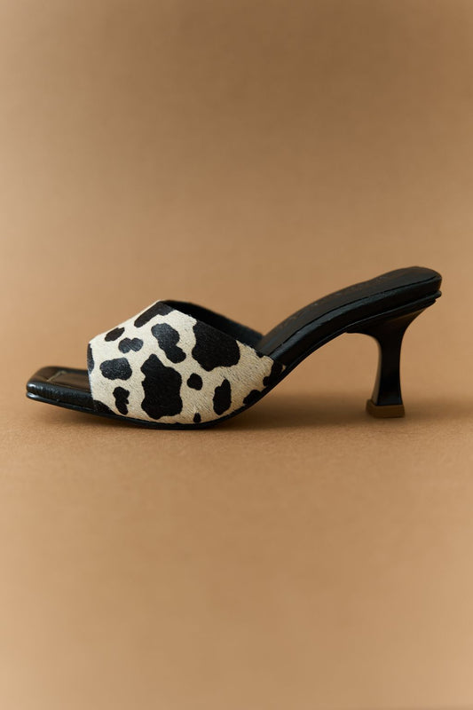 Tory 5/2 cuero print vaca blanco