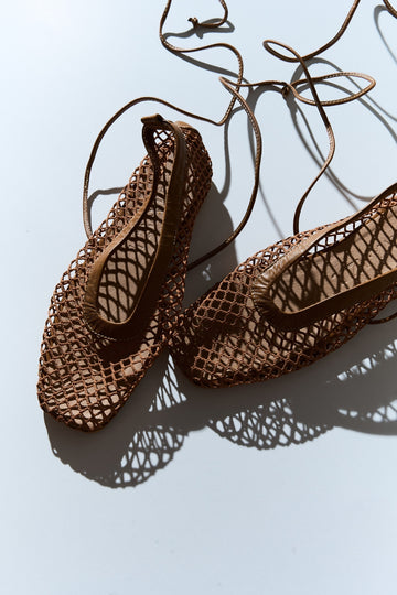 Bailarinas Mesh cuero miel