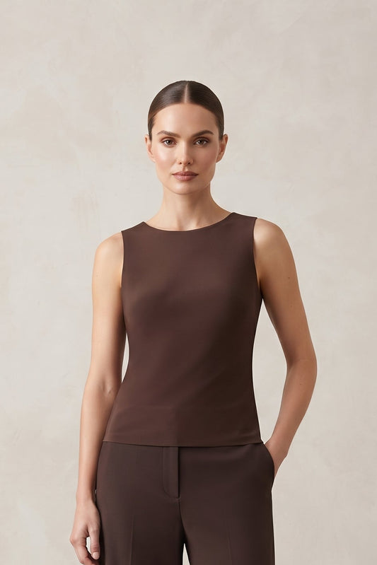 Top musculosa café