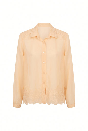 Camisera bordada marfil