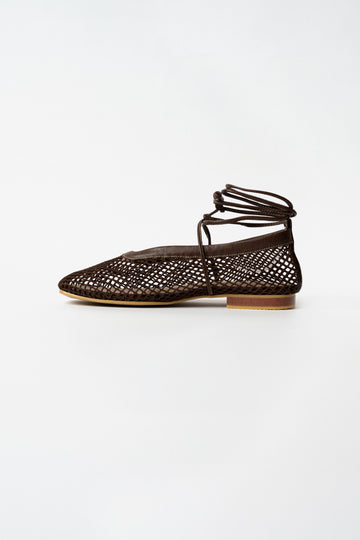 Bailarinas Mesh cuero Chocolate