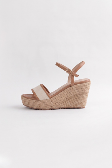 Elvia lona x cuero natural