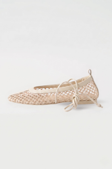 Bailarinas Mesh cuero crema