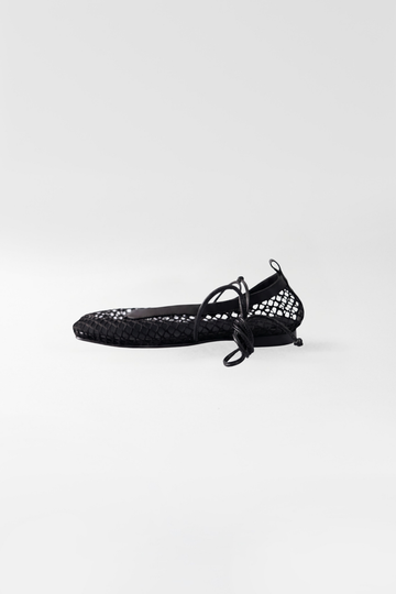 Bailarinas Mesh cuero negro