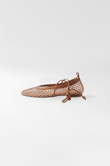 Bailarinas Mesh cuero talco x natural