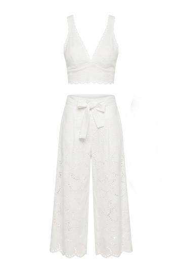 Set ojalillo blanco top