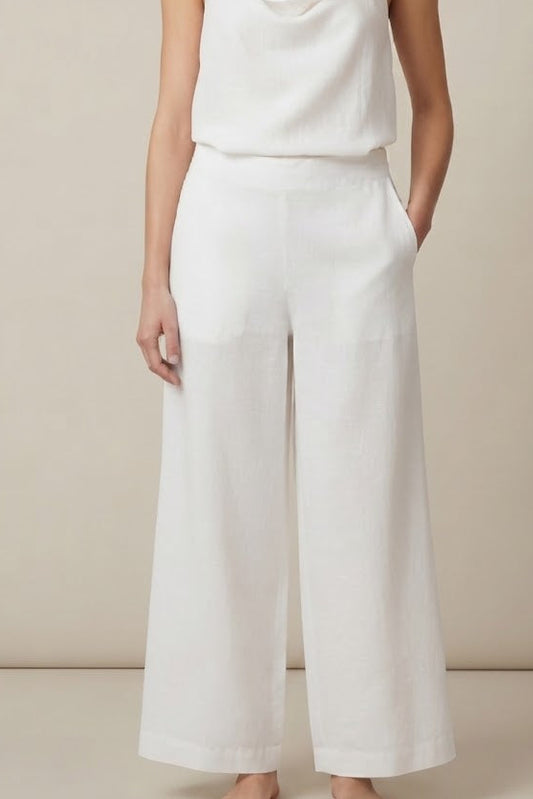 Pantalon set ravello seda blanco